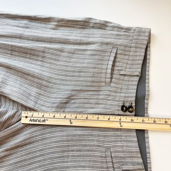 J. Jill Linen Stretch Gray Striped Comfort Waist Pants Business Casual - Size 12 - Picture 8 of 8